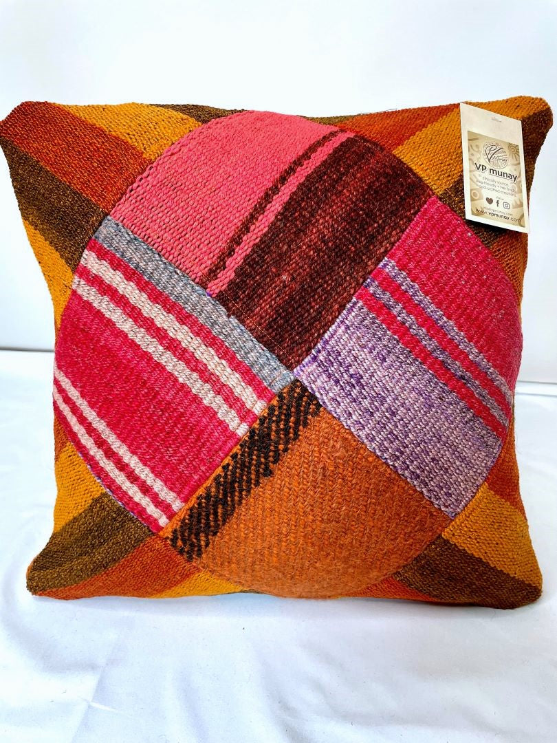 Throw Pillowcase, Aguayo's Cushion Cover, Multicolor, Bolivia/Peru