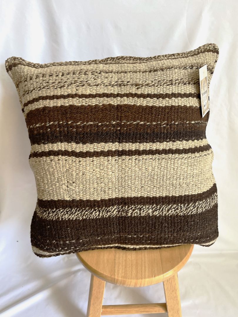 2 Throw Pillowcase, Aguayo's pillowcase, Natural and Black, Bolivia/Peru