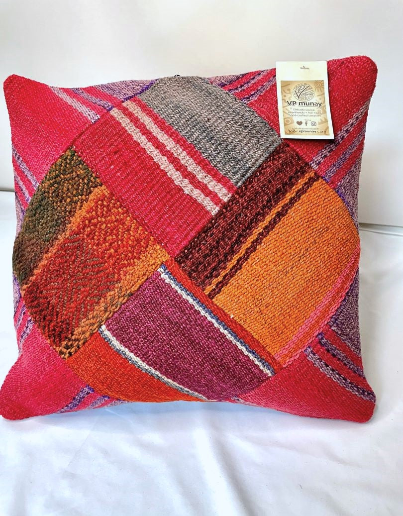 Throw Pillowcase, Aguayo's Cushion Cover, Multicolor, Bolivia/Peru 129