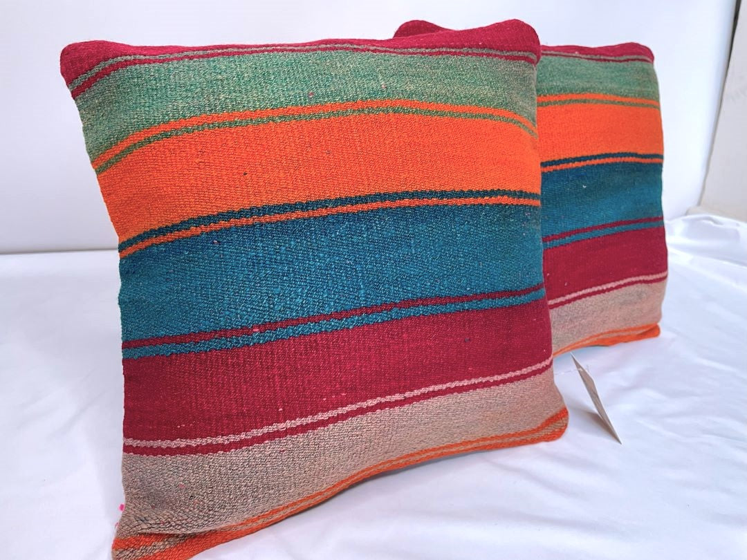 2 Throw Pillowcases, Aguayo's Cushion Covers, Multicolor, Bolivia