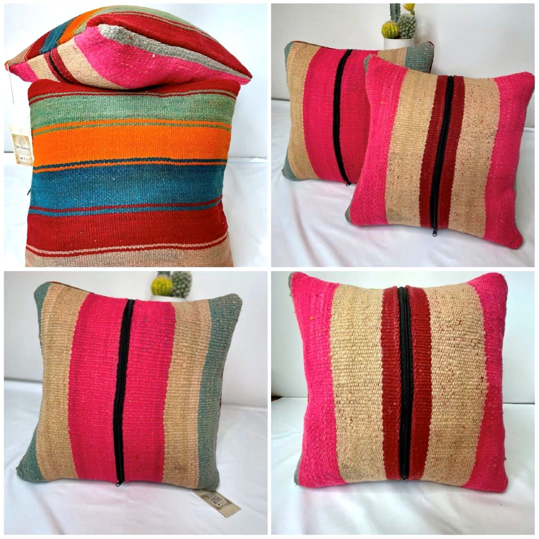 2 Throw Pillowcases, Aguayo's Cushion Covers, Multicolor, Bolivia