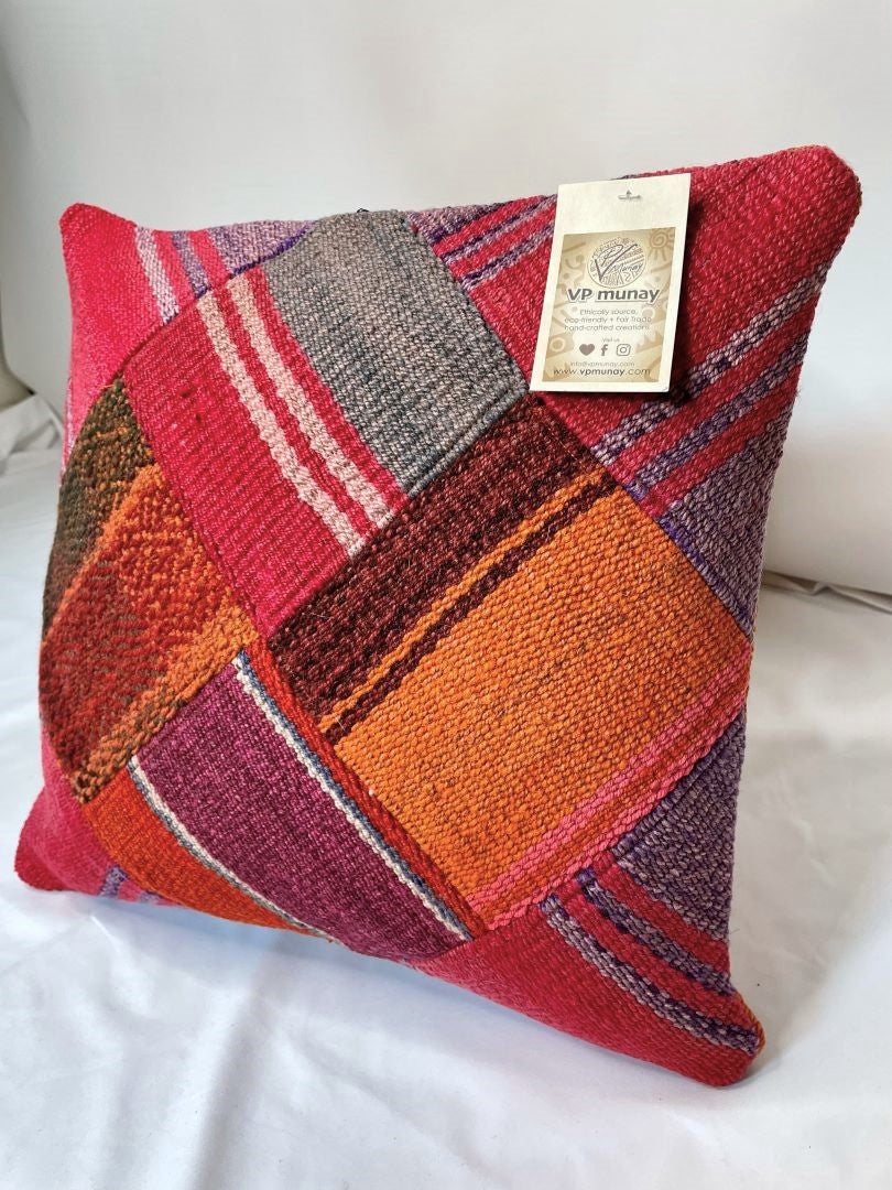 Throw Pillowcase, Aguayo's Cushion Cover, Multicolor, Bolivia/Peru 129