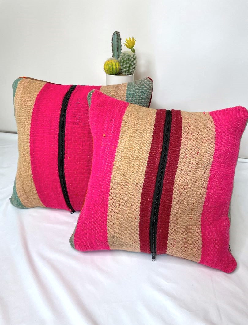 2 Throw Pillowcases, Aguayo's Cushion Covers, Multicolor, Bolivia