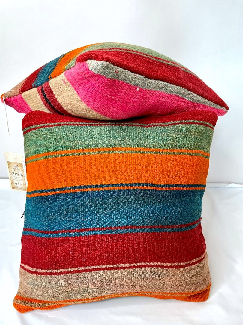 2 Throw Pillowcases, Aguayo's Cushion Covers, Multicolor, Bolivia