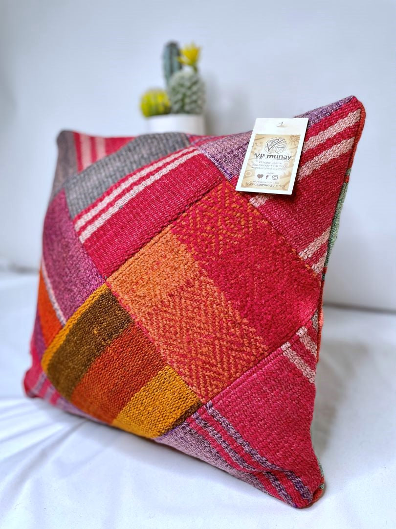 2 Throw Pillowcases, Aguayo's Cushion Covers, Multicolor, Bolivia