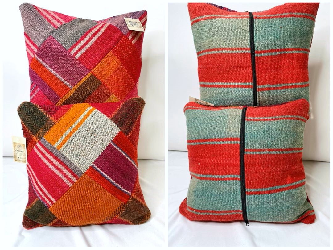 2 Throw Pillowcases, Aguayo's Cushion Covers, Multicolor, Bolivia