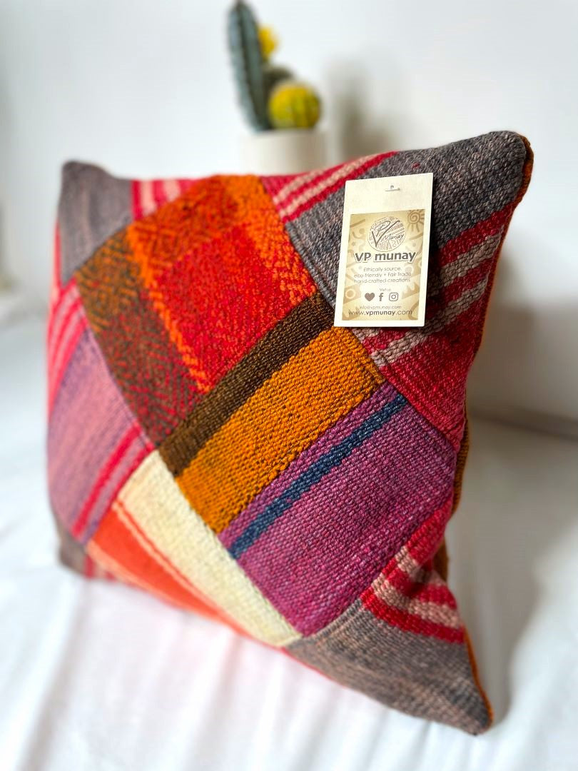 Throw Pillowcase, Aguayo's Cushion Cover, Multicolor, Bolivia/Peru/ 136