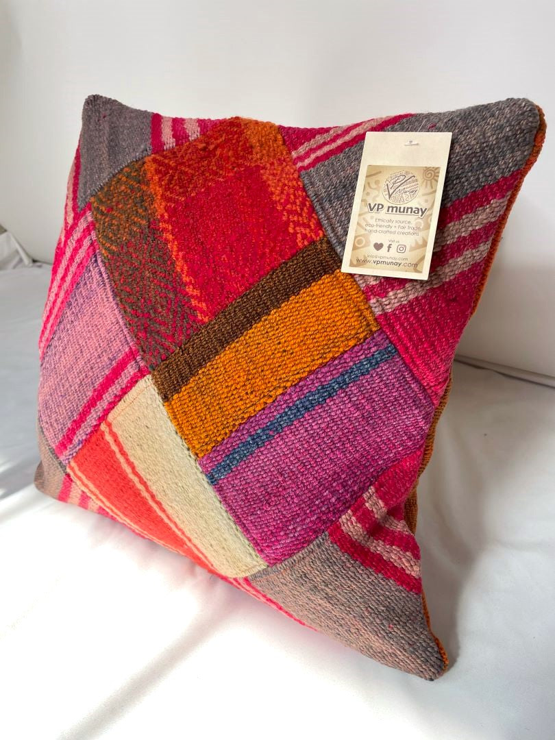 Throw Pillowcase, Aguayo's Cushion Cover, Multicolor, Bolivia/Peru/ 136