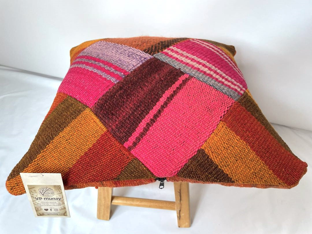 Throw Pillowcase, Aguayo's Cushion Cover, Multicolor, Bolivia/Peru