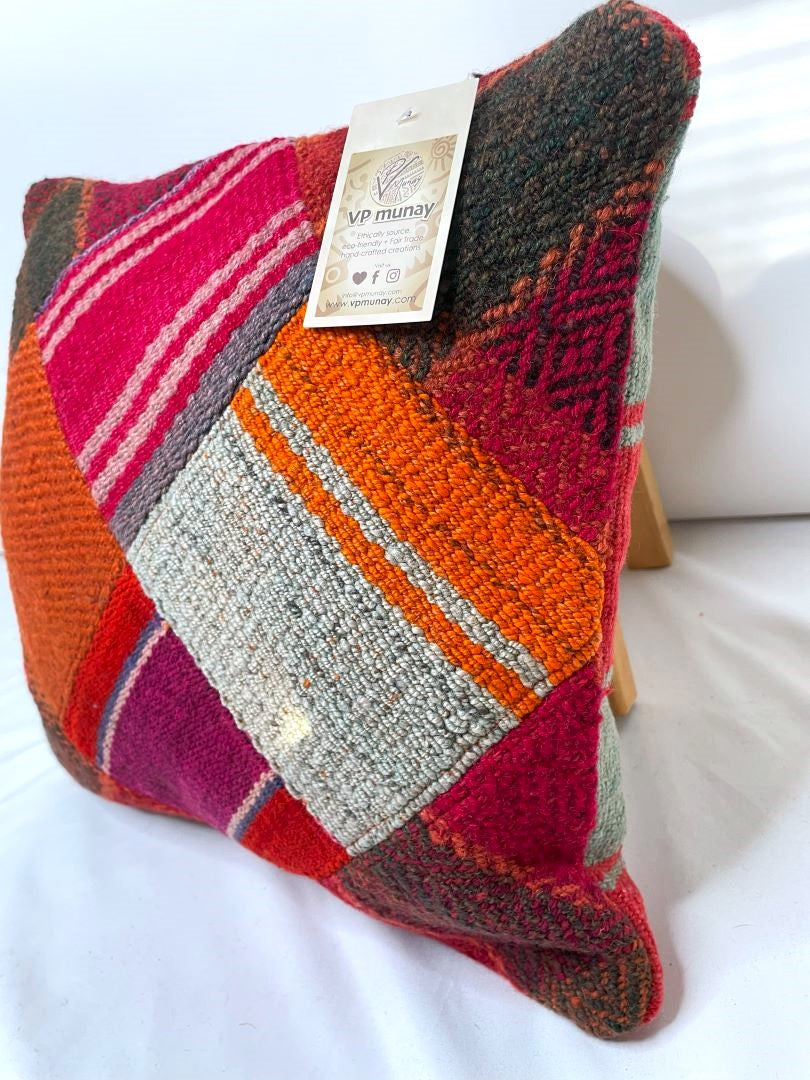 2 Throw Pillowcases, Aguayo's Cushion Covers, Multicolor, Bolivia