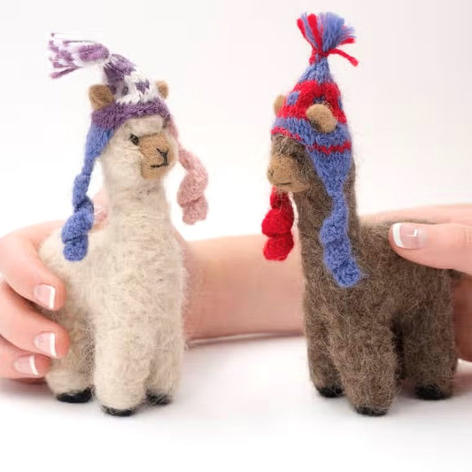 Felted Llama Alpaca Decor, Peru 5.5"