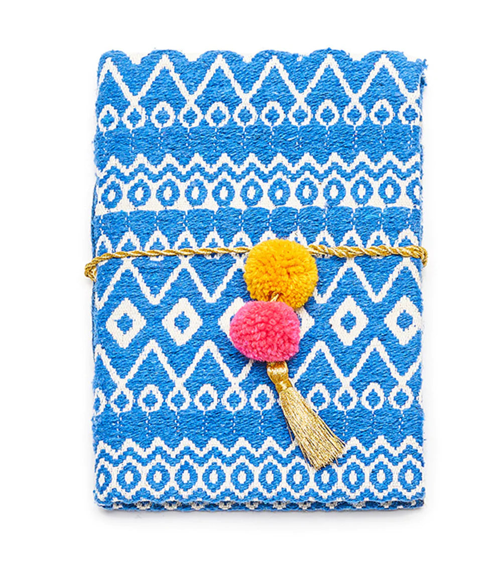 Recycled Paper Pom Pom Tassel Journal with Embroidery, India