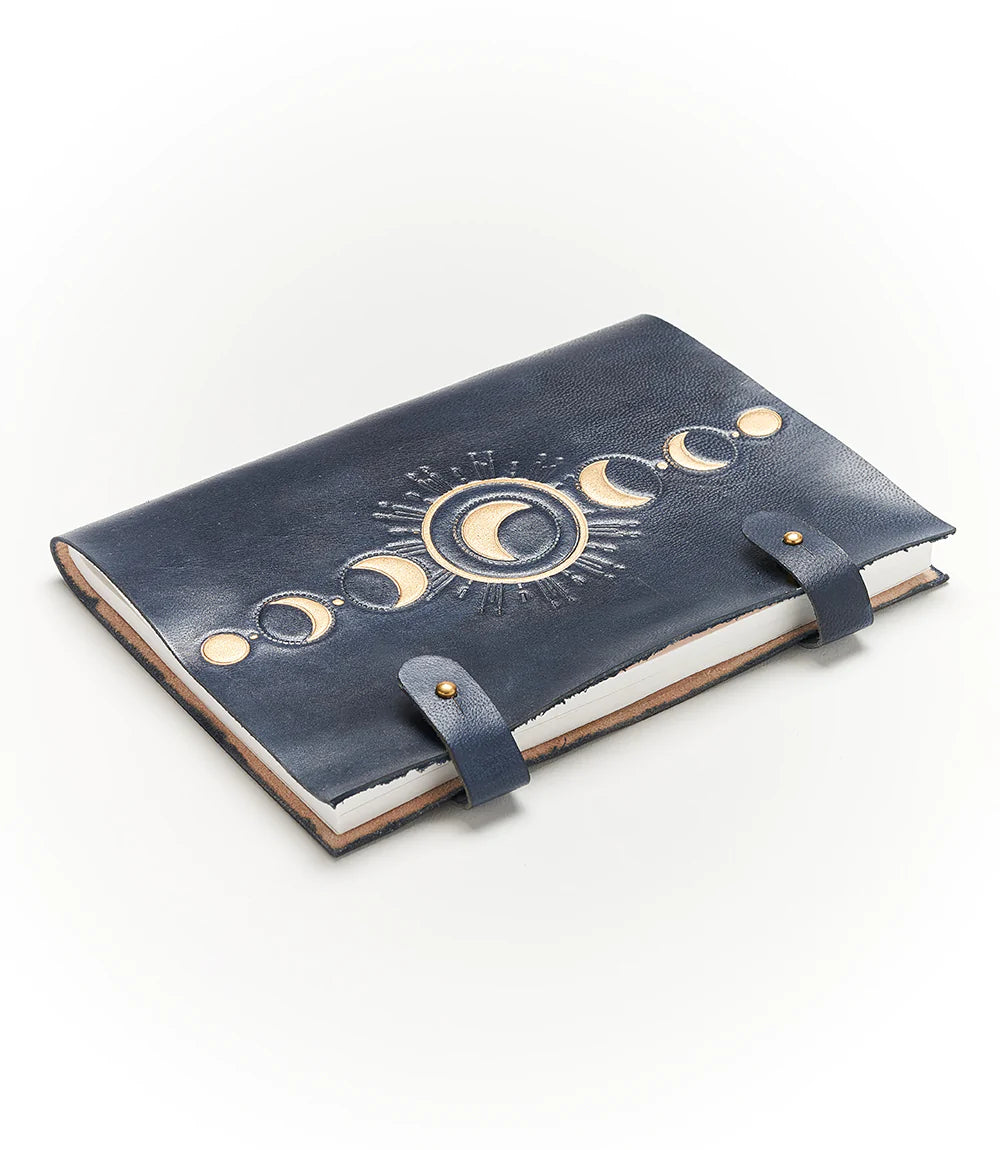 Moon Phase Refillable Recycled Paper and Leather Journal, India