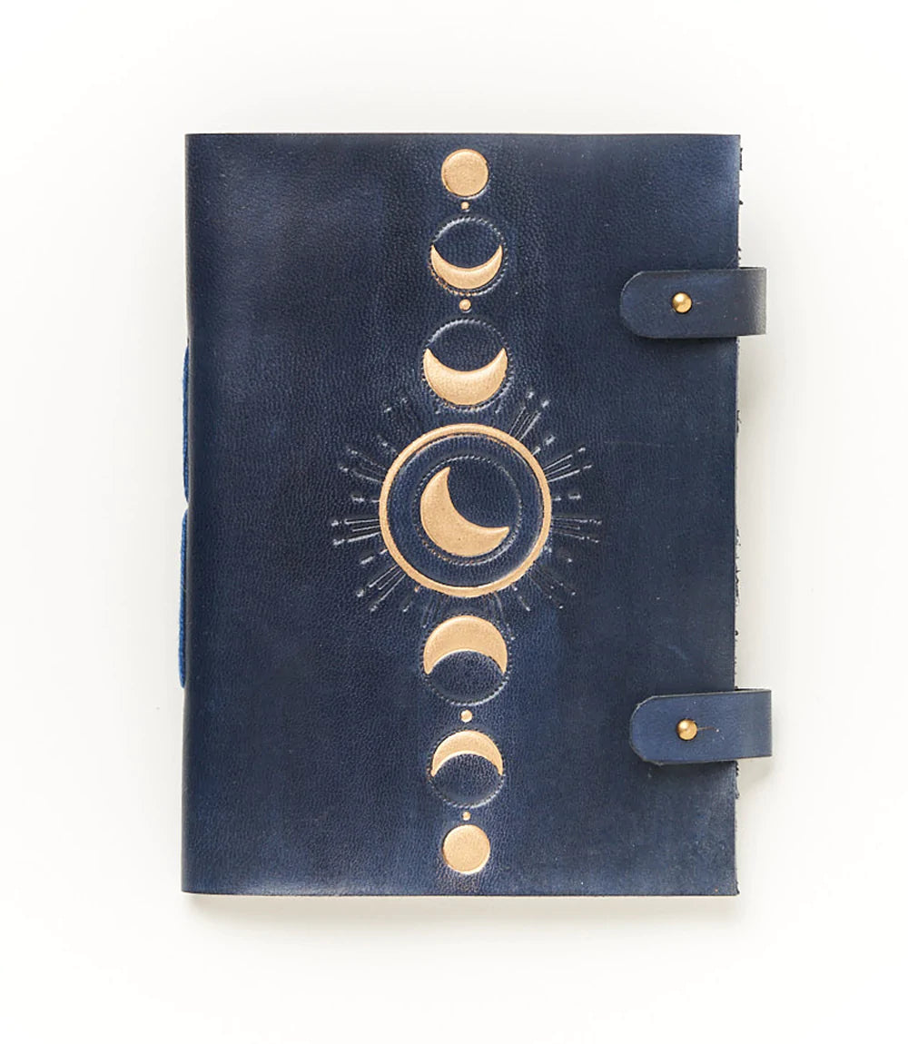 Moon Phase Refillable Recycled Paper and Leather Journal, India