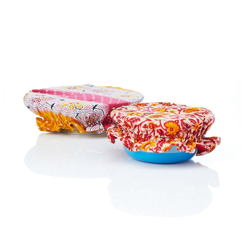 Reusable Sari Bowl Covers - Set of 2, India