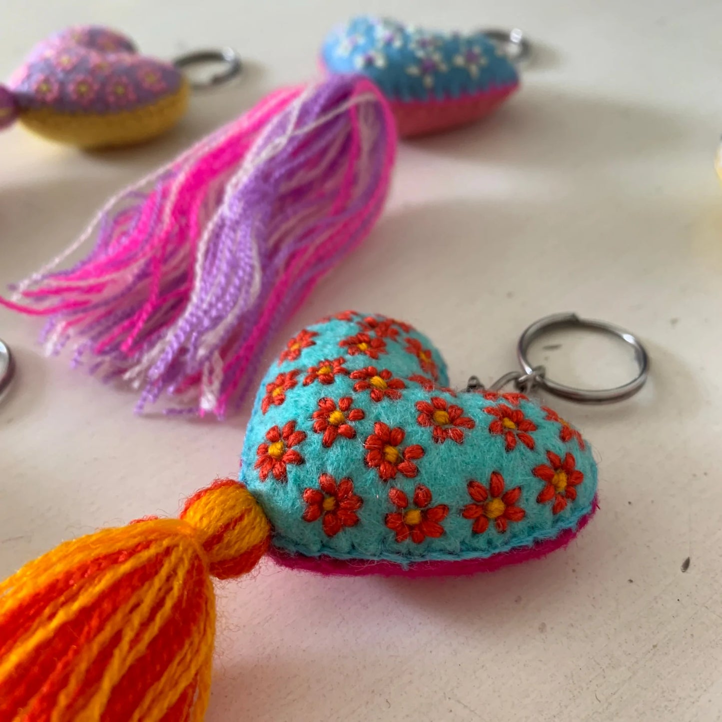 Embroidered Love Tassel Keychain, Mexico