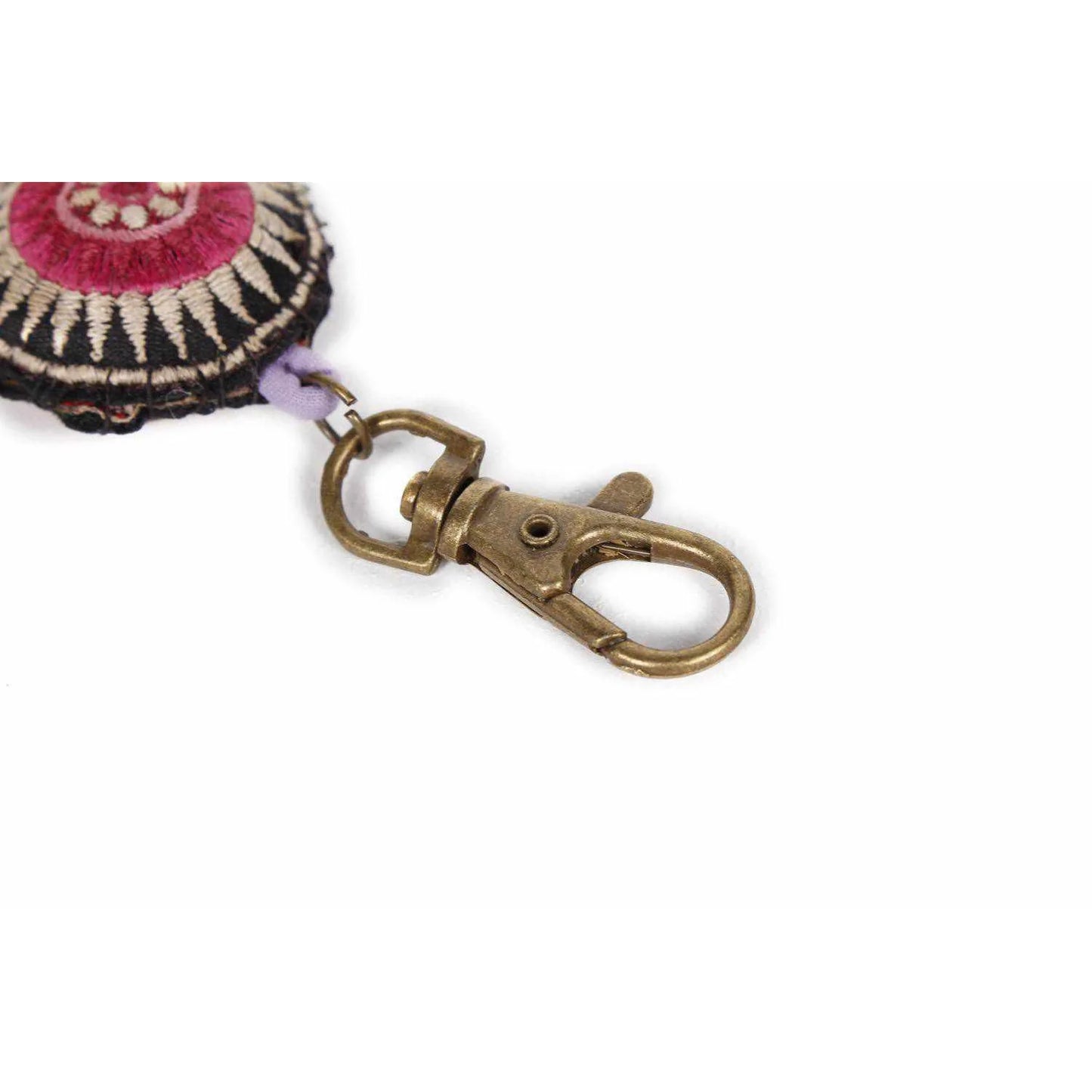 Key Chain Upcycled Pom Pom  Zipper Pull, Nepal