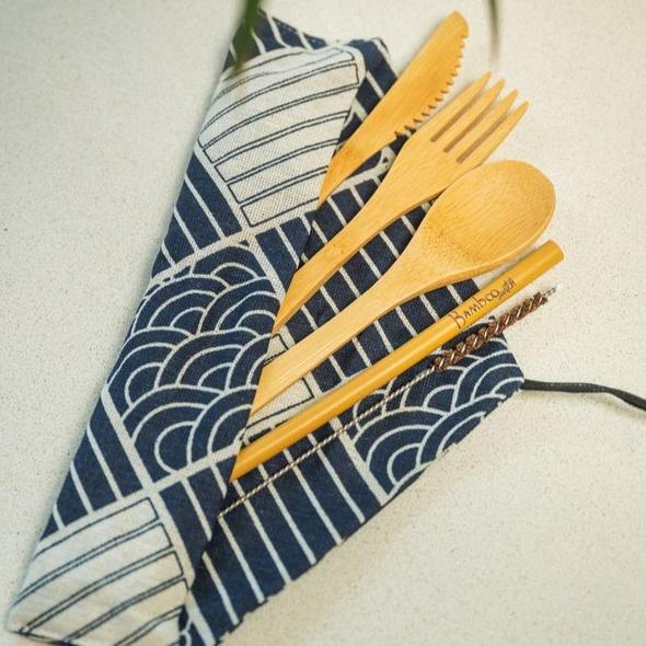 Organic Bamboo Travel Cutlery Set