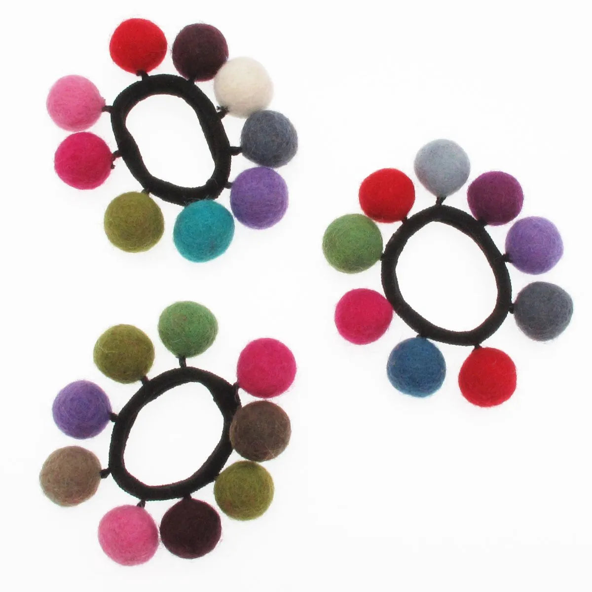 Felt 9 Ball Hair Band / Bobble, Nepal