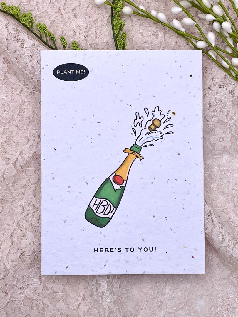 Popping Birthday Bottles Plantable Greeting Card, Canada