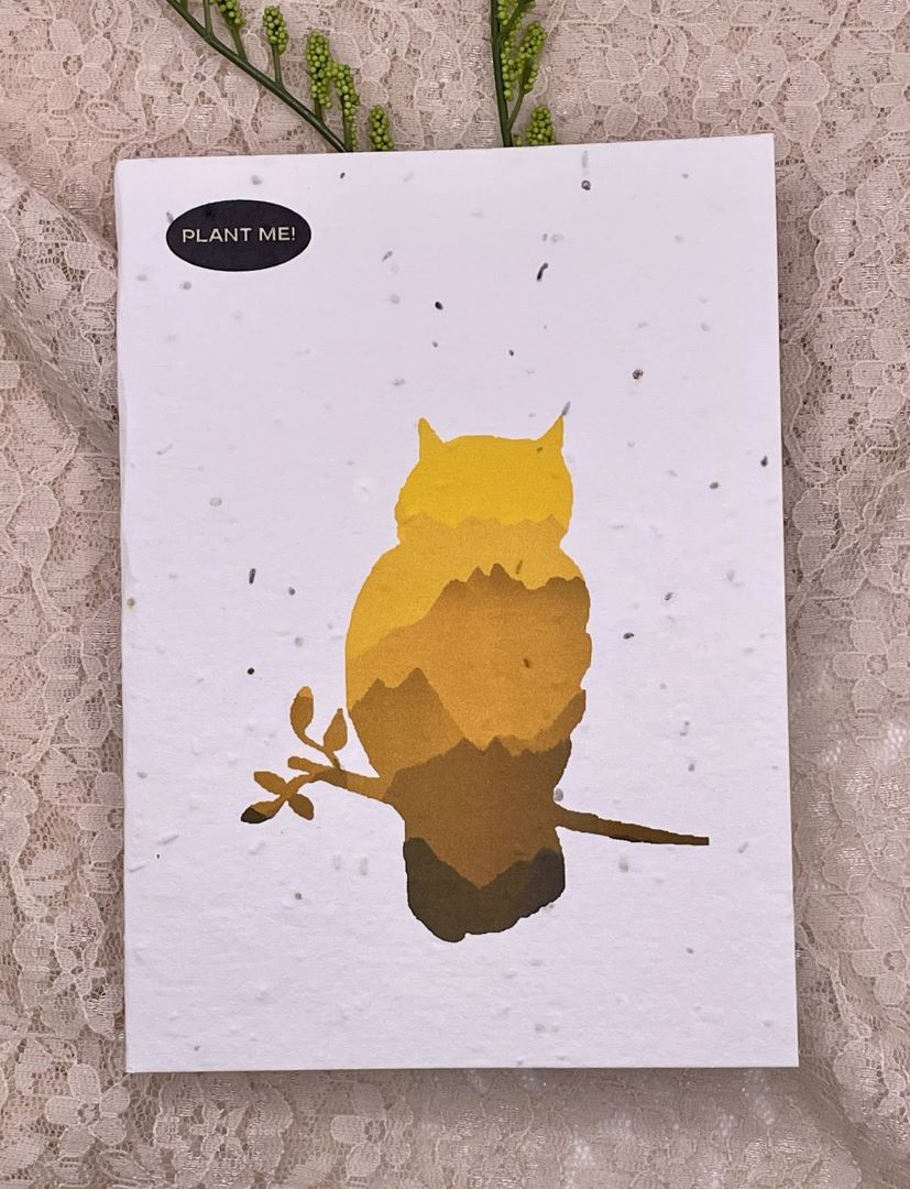 Sunset Owl Plantable Greeting Card, Canada