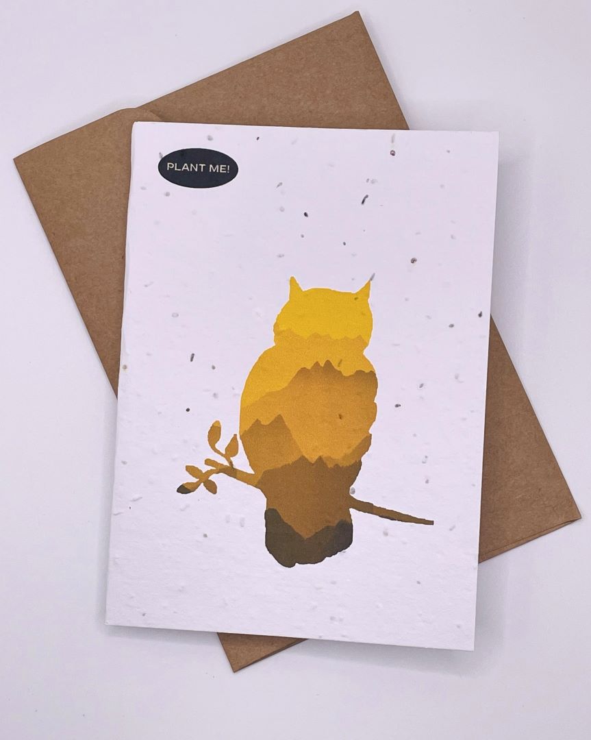 Sunset Owl Plantable Greeting Card, Canada