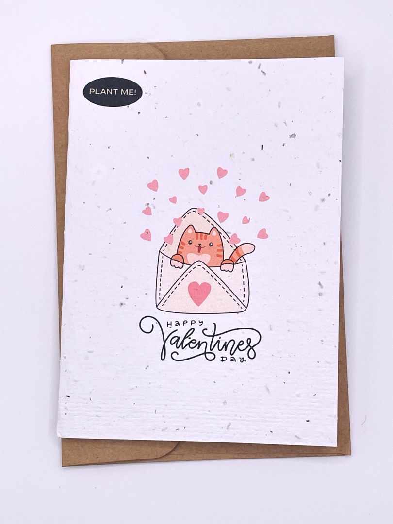 Cat In Envelope Plantable Valentines Day Card, Canada