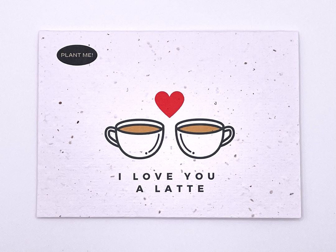 I Love You A Latte Plantable Valentines Day Card, Canada