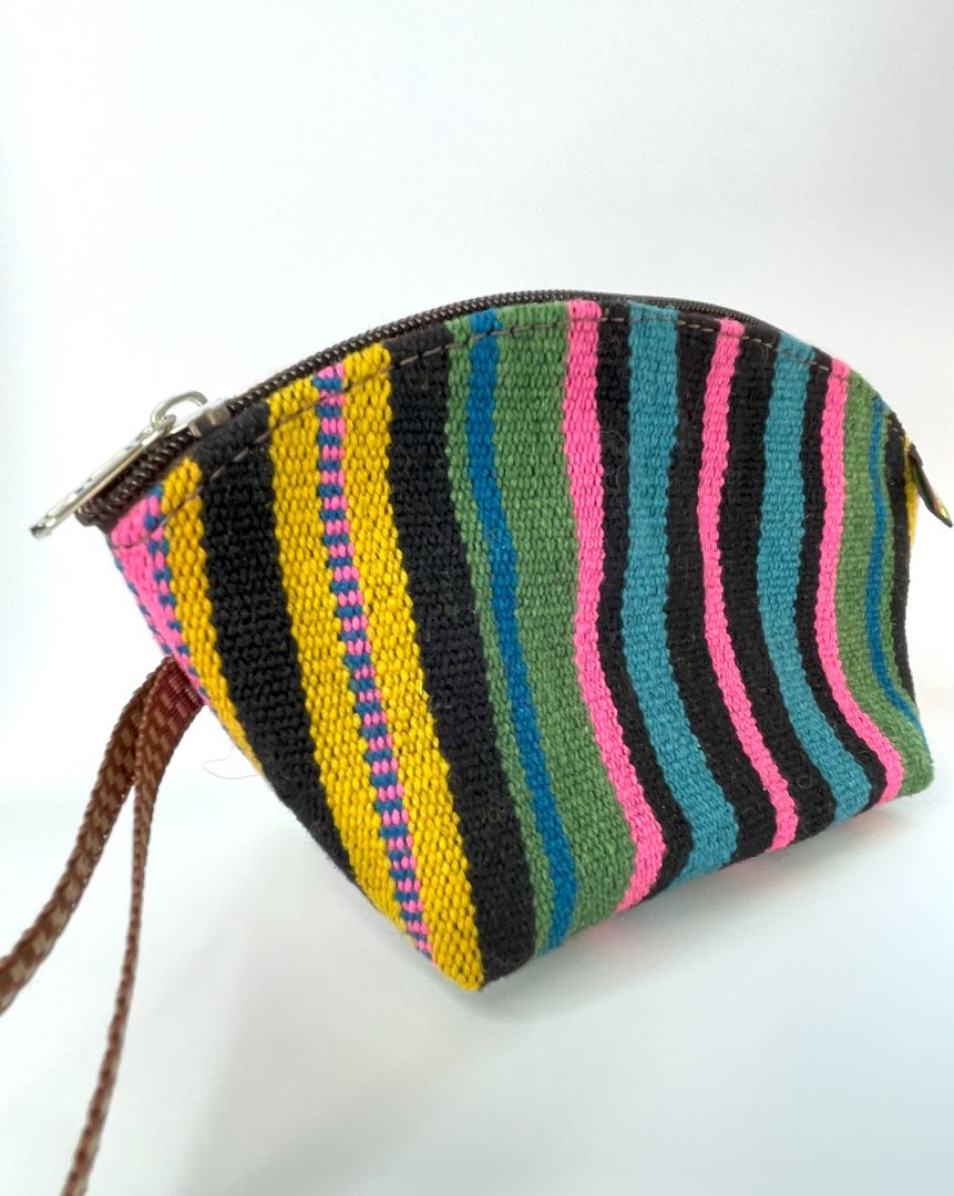 Triangle Wristlet Clutch, Fuscia,Bolivia