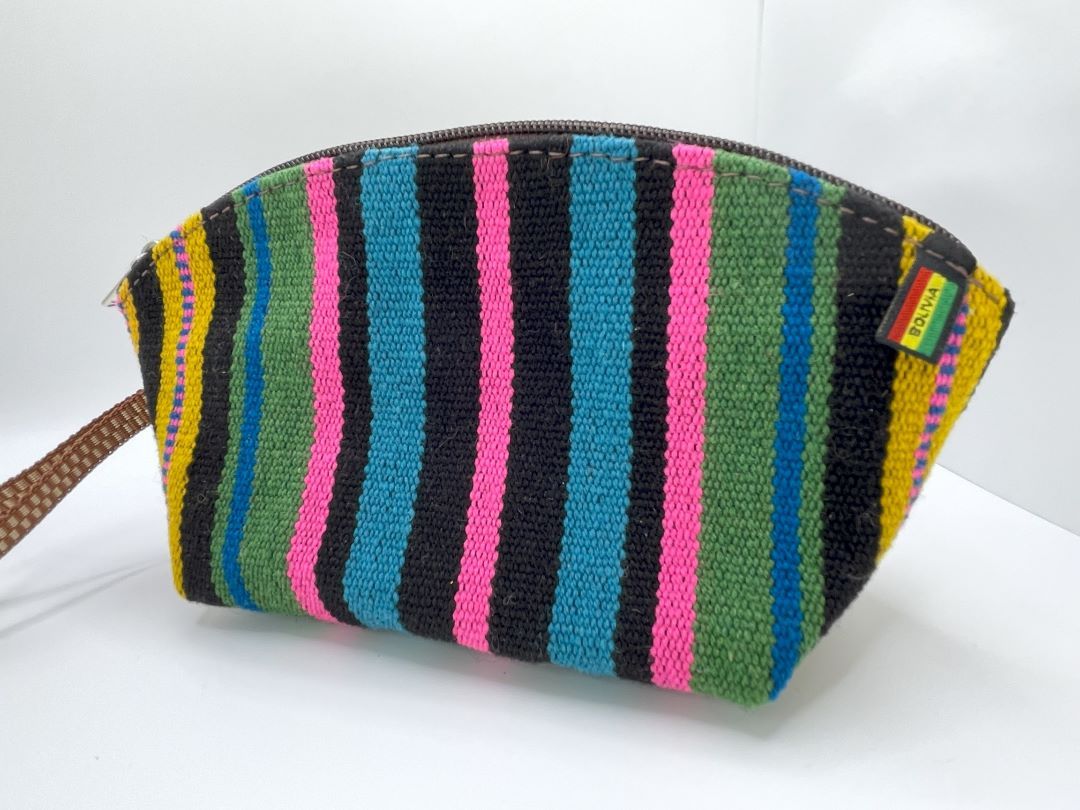 Triangle Wristlet Clutch, Fuscia,Bolivia