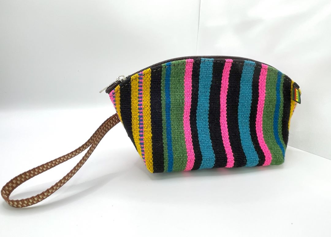 Triangle Wristlet Clutch, Fuscia,Bolivia