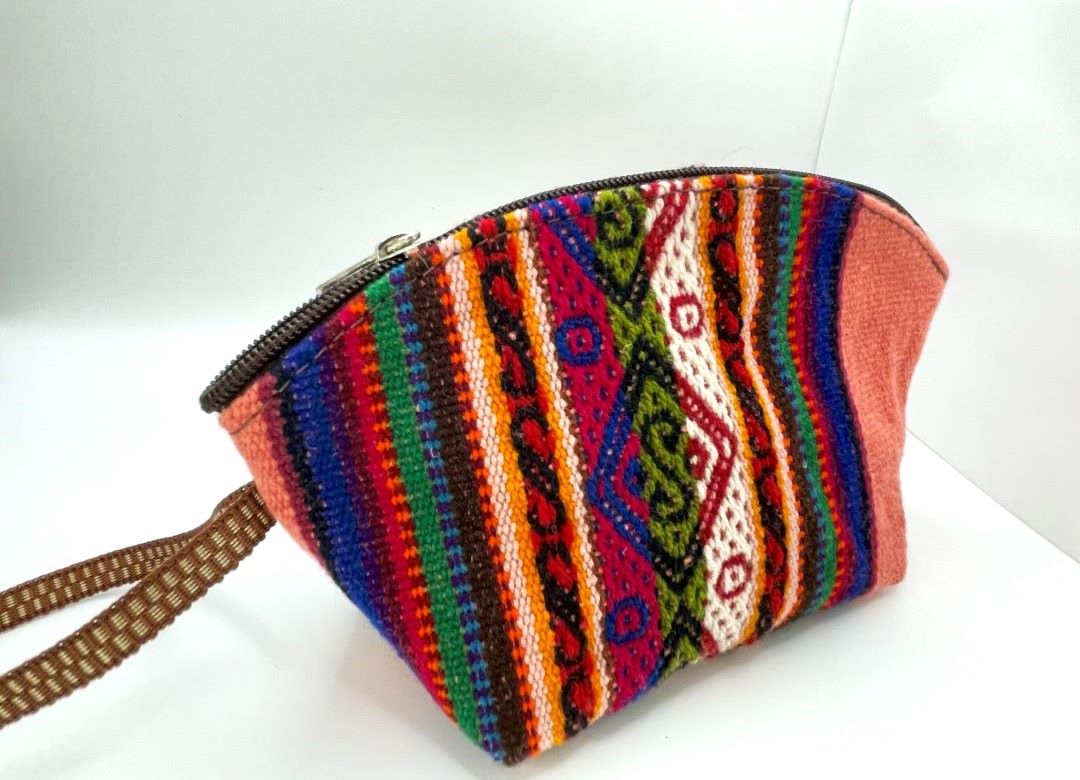 Triangle Wristlet Clutch, Salmon, Bolivia