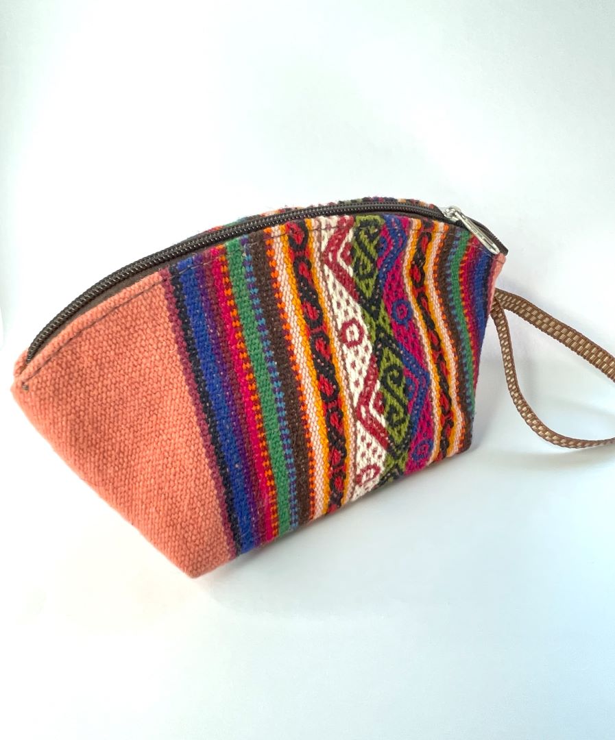 Triangle Wristlet Clutch, Salmon, Bolivia