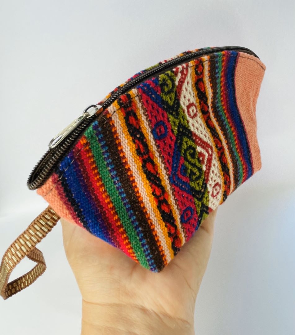 Triangle Wristlet Clutch, Salmon, Bolivia