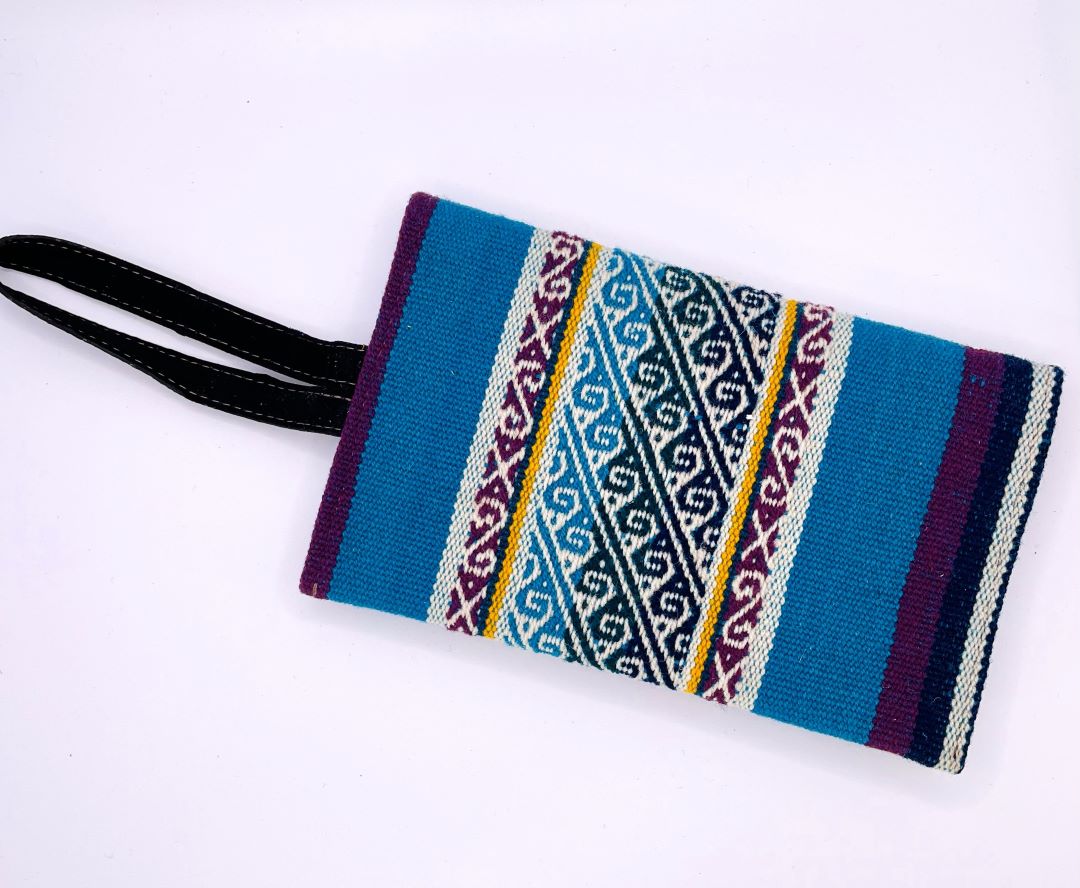 Aguayo and Suede Clutch, Bolivia - Light Blue