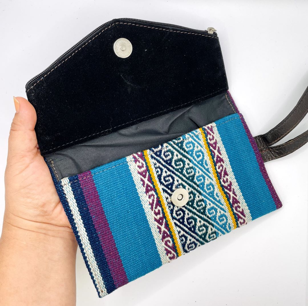 Aguayo and Suede Clutch, Bolivia - Light Blue