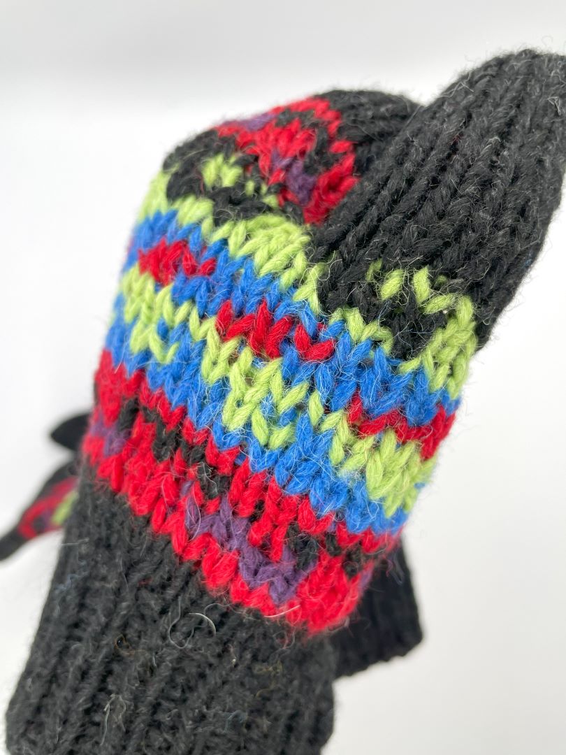 Alpaca Handmade Gloves - Black mix, Bolivia