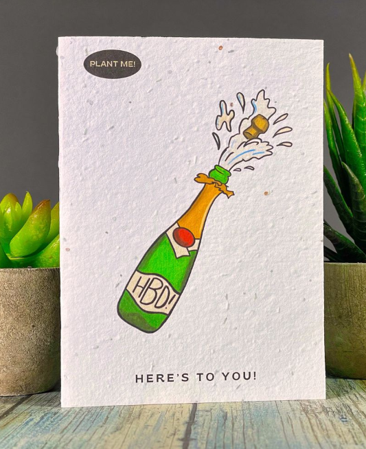 Popping Birthday Bottles Plantable Greeting Card, Canada