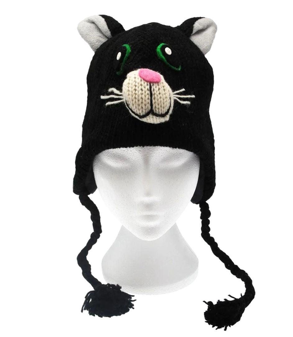 Crazy Cat Woolen Animal Hat, Nepal