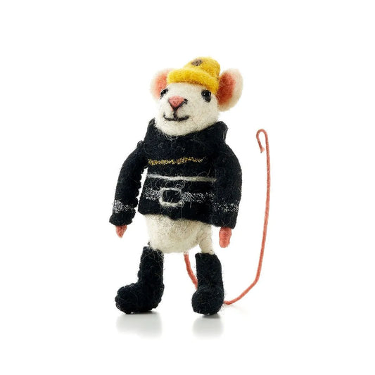 Handcrafted Firefighter Felt Mouse, Nepal