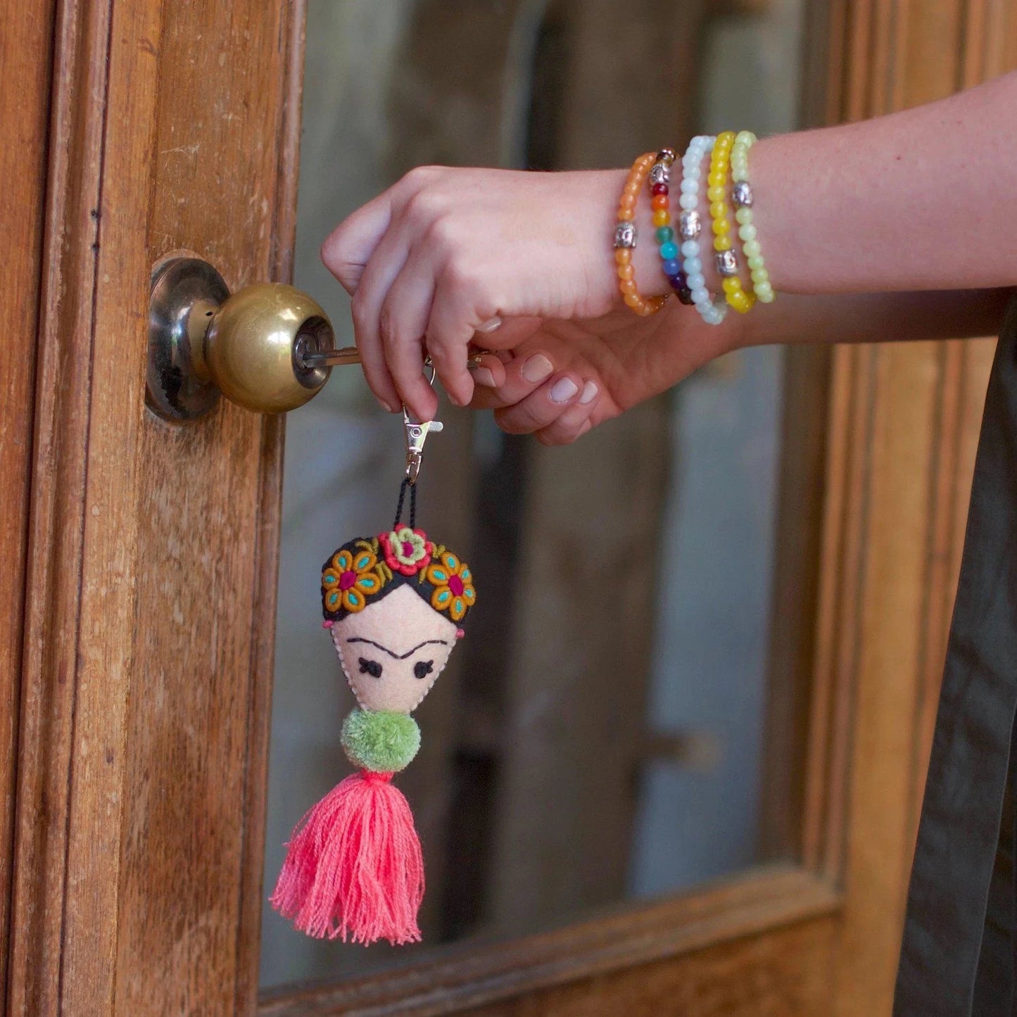 Frida Kahlo Keychain / Zipper Pull, Mexico