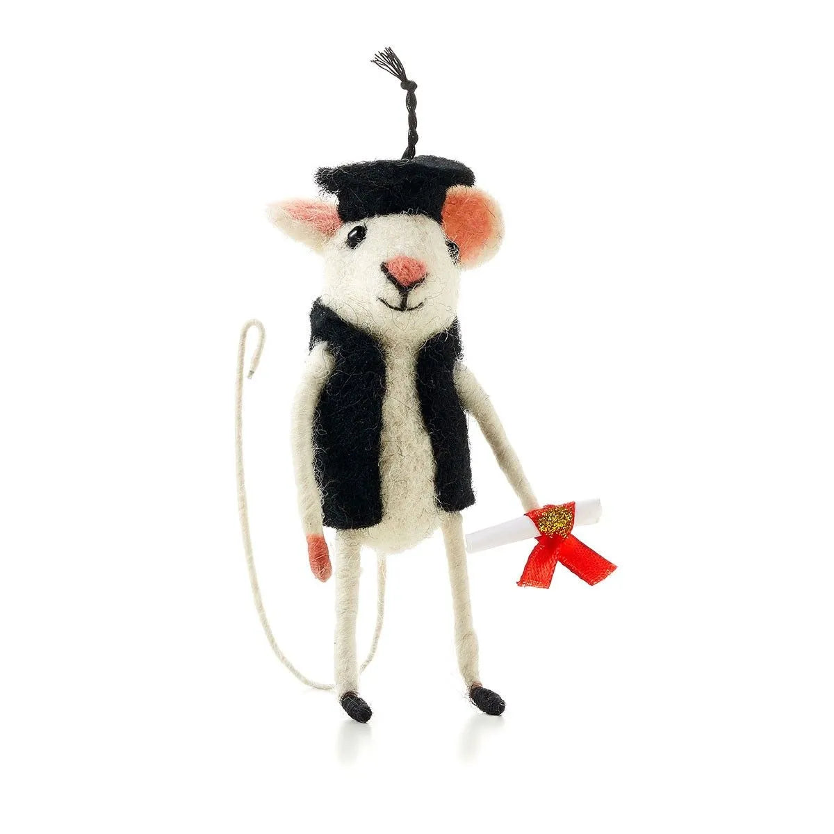 Handcrafted Graduation Felt Mouse, Nepal