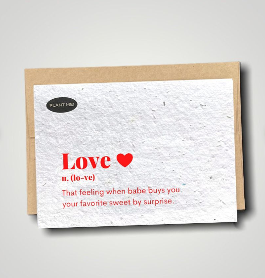 Love Definition Plantable Valentines Day Card, Canada