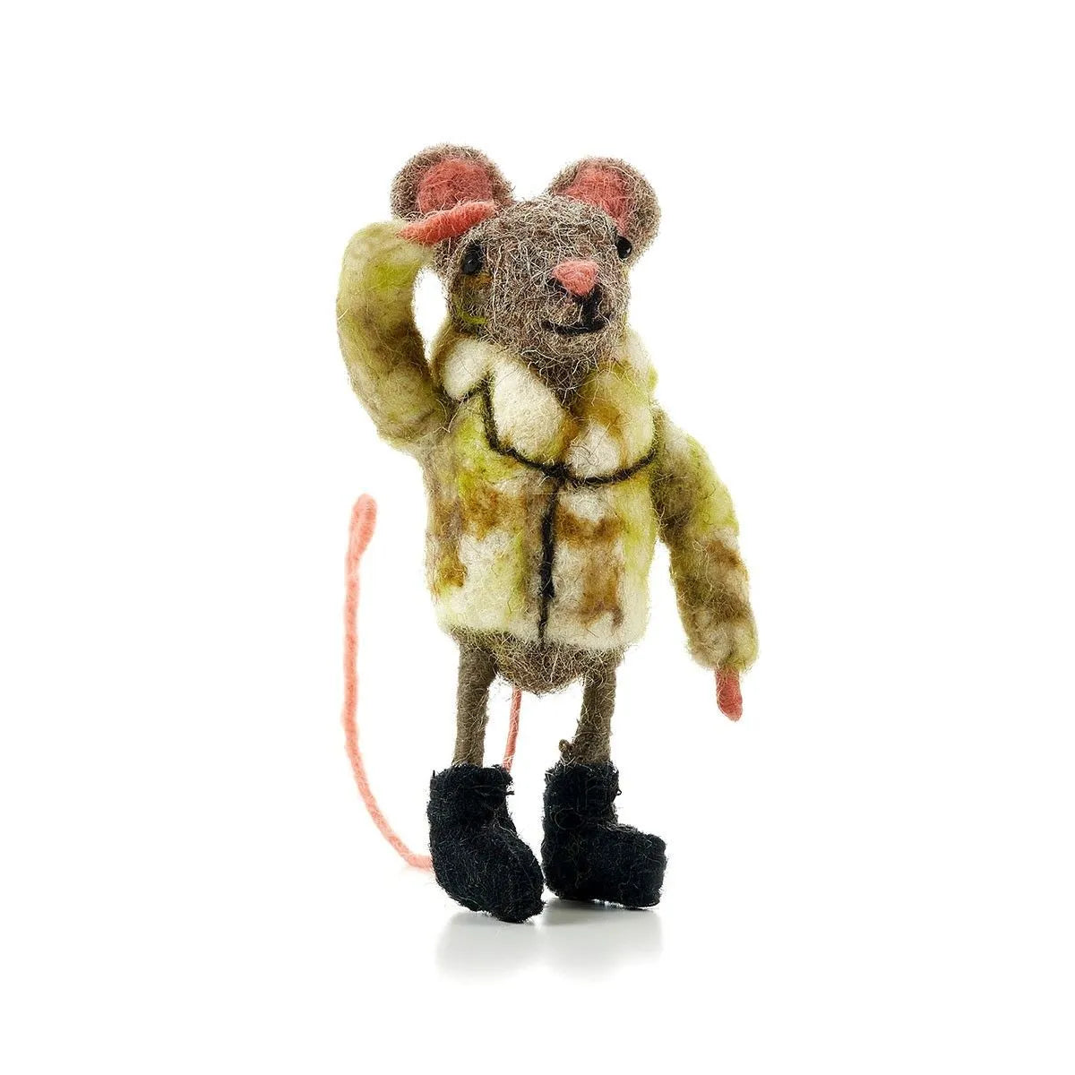 Handcrafted Military Felt Mouse, Nepal