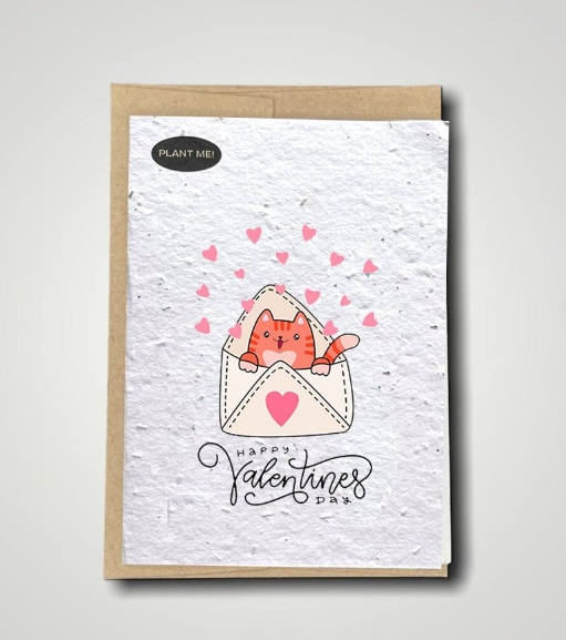 Cat In Envelope Plantable Valentines Day Card, Canada